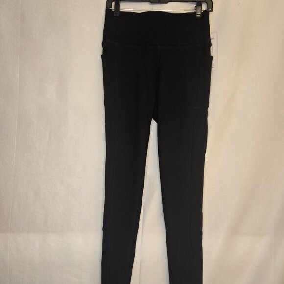 Black Fleece Lined Tummy Control Leggings - Picture 1 of 4
